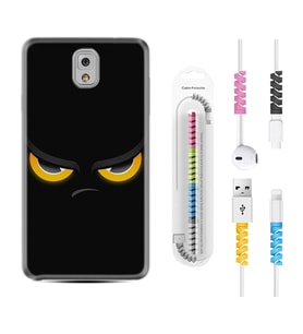 Samsung Note 3 4 5 8 9 20 Ultra 10 Lite Kılıf Kablo Koruma Spiral Silikon Black Eyes 1644