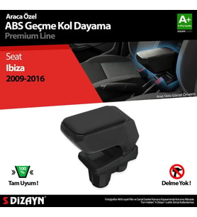 Seat İbiza Uyumlu Kol Dayama Kolçak Geçmeli ABS Siyah 2009-2016 A+Kalite Parça