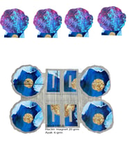 Epoksi  Silikon Kalıp Tırtıklı Kenar Ayaklı Magnet Kalıbı 7 CM  4 Lü