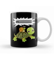 Cute & Funny Snail Riding on Turtle Yelling Whee Kupa Bardak Porselen
