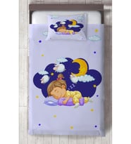 MEKTA HOME BEBEK VE ÇOCUK ODASI Uyuyan Çocuk Desenli Yatak Örtüsü
