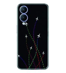 Vivo Y17S Kılıf Silikon Desen Özel Seri Line Planet 1736