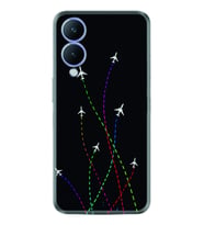 Vivo Y17S Kılıf Silikon Desen Özel Seri Line Planet 1736