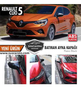 Renault Clio 5 2019 Sonrası Batman Yarasa Ayna Kapağı Piano Black ABS Plastik