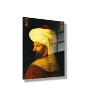 Temperli Gerçek Cam Tablo Fatih Sultan Mehmet Portresi