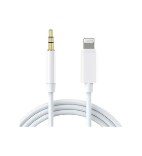 Lightning To 3.5mm Aux Kablosu Dönüştürücü 1 Metre Beyaz
