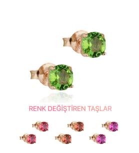 Yuvarlak Zultanit Küpe - Rose