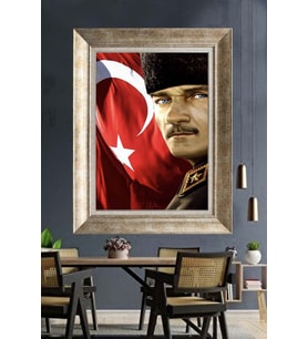 Gümüş Çerçeveli Atatürk Tablo za359