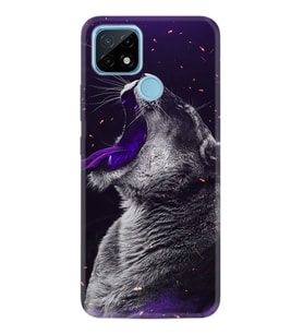 Realme C11 C21 C21Y C25Y C11 2021 Kılıf Desemli Silikon Purple Leopar 1750