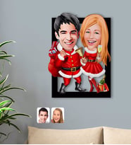 BK Gift Kişiye Özel Yeni Yıl Sevgililer Karikatürlü 3D Ahşap Tablo-3
