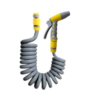 Plasyay Spiral Veranda Araç Yıkama Bahçe Sulama 2 Fonksiyonlu Bay-Tec Başlıklı Set 3.5 Metre (Gri)