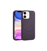 Apple iPhone 11 Uyumlu Kılıf PU Deri M-safe Wireless Şarj Özellikli Zore Derix Kapak (Koyu Mor)
