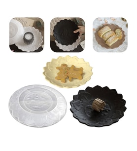 Tahtakale Toptancı Silikon Epoksi Tabak Kalıbı Lotus Tabak Kalıbı Taş Tozu Çiçek Tabak Kalıbı 18x18x2.2 CM