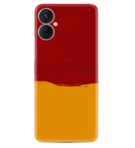 Tecno Spark 9T Kılıf Silikon Desen Özel Seri Sarı Kırmızı Boya 1708