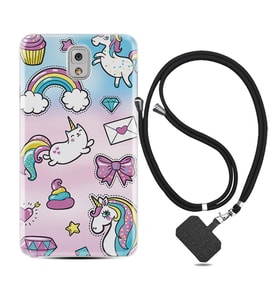 Samsung Note 3 4 5 8 9 20 Ultra 10 Lite Kılıf Boyun Askılı Silikon Unicorn Mektup 1800