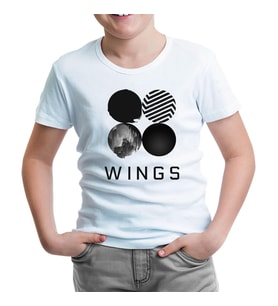 BTS - Wings Logo Beyaz Çocuk Tshirt