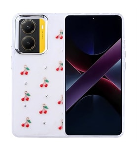 Coverzone Xiaomi Poco X7 Pro ile uyumlu K?l?f Airbag K�?eli 2mm Kamera �?k?nt? Korumal? Simli ?effaf Bask?l? Z-Kutup Kapak Kiraz