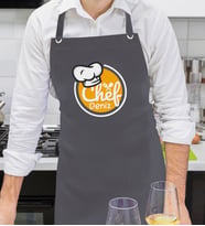 BK Gift Kişiye Özel İsimli Chef Tasarımlı Profesyonel Antrasit Mutfak Önlüğü, Aşçı Önlüğü, Şef Önlüğü, Arkadaşa Hediye-1