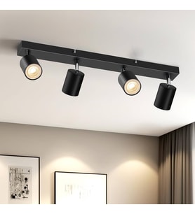 RİOLİGHT MODERN SİYAH MUTFAK,SALON,GİYİNME ODASI,CAFELER İÇİN GÜN İŞİĞI METAL 4LÜ SPOT(AMPUL DAHİL)