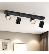 RİOLİGHT MODERN SİYAH MUTFAK,SALON,GİYİNME ODASI,CAFELER İÇİN GÜN İŞİĞI METAL 4LÜ SPOT(AMPUL DAHİL)