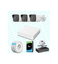 Provzen Hikvision 3 IP Kameralı 4MP 1440P Mikrofonlu Güvenlik Kamerası
