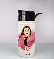 Kişiye Özel Karikatür Tasarım Özel Koruma Kılıflı Cam Matara 96042