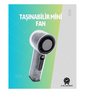 Mey İthalat® Mini El Fanı 3000mAh Pil Type-C Şarj Girişi Kompakt ve Hafif Tasarım