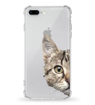 Apple iPhone 7 Plus Uyumlu Darbe Emici Antişok  Kapak Catface Tasarımlı Silikon Şeffaf Kılıf