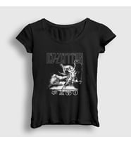 Presmono Kadın Siyah Icarus Led Zeppelin T-Shirt 95708tt