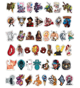 Valiz Defter Laptop Kitap Kask Sticker Set 42 Parça Telefon, Tablet, Defter, Laptop Sticker