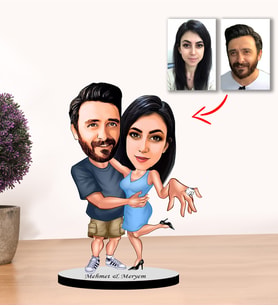 Kisiye Özel Karikatür ÇİFT, sevgili Biblo
