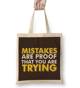 Mistakes Are Proof That You Are Trying Gym Inspiration Bez Çanta Uzun Saplı