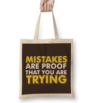 Mistakes Are Proof That You Are Trying Gym Inspiration Bez Çanta Uzun Saplı
