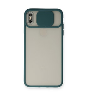 Apple İphone Xs Max Kılıf Palm Buzlu Kamera Sürgülü Silikon - Yeşil