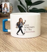 Kişiye Özel Karikatürlü Anne Öğretmen Eş Lüks Fincan Anneler Günü Hediyesi