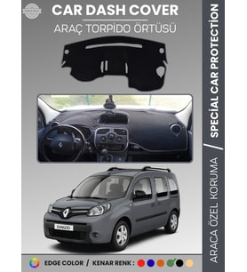 RENAULT KANGOO (2009-2019) Torpido Örtüsü Ön Göğüs Koruma Torpido Koruma Araca Özel Tam Uyum Kaymaz
