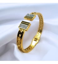 Gold Tasarım Elmas Dekorlu Orjinal Çelik Bileklik