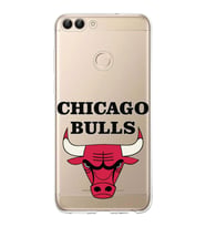 Huawei P Smart 2018 Uyumlu Kapak Chicago Bulls Tasarımlı Şeffaf Silikon Kılıf