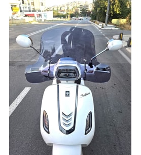 MOTOCAM Arora Safari 125 Ön Cam 2021-2026 Model 37cm Füme Renkli 4mm Elcikli APARATSIZ