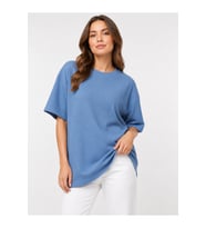 Oversize Dokulu Basic Tişört