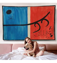 Joan Miro - El vol de l'alosa Çalışması Duvar Örtüsü-7135