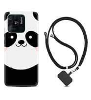 Xiaomi Poco X3 Pro M4 Pro X4 Pro C40 10C Kılıf Boyun Askılı Silikon Sevimli Panda 1794