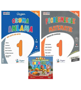 Üçgen 1.Sınıf Türkçe Okuma Anlama + Problemlerle Matematik (Beyaz)