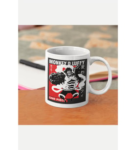 One Piece Monkey D. Luffy Kupa Bardak (Beyaz)