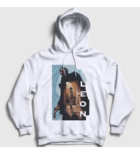 Presmono Unisex Beyaz Cover V2 Film Leon Kapüşonlu Sweatshirt 246993tt