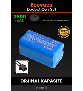 Ecovacs Deebot Cen 361 2600mAh Robot Süpürge Bataryası - Yüksek Yoğunluklu Li-ion Hücre