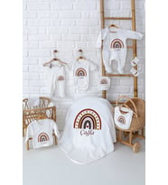 Pia Baby Premium Unisex Bebek Hediyesi Hastane Çıkışı 10 Parça İsim Baskılı Set 5035-01 (Krem)