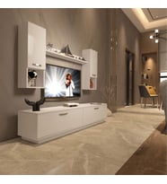 Decoraktiv Eko 5DAB Slm Std Tv Ünitesi Tv Sehpası - Parlak Beyaz (Beyaz)