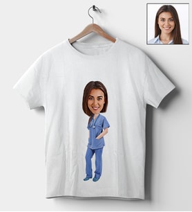 Kişiye Özel Doktor Tasarımlı Karikatür Tişört