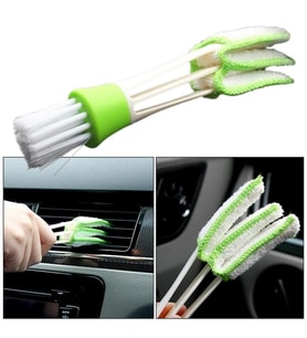 Mikrofiber Çizmeyen Yumuşak Araç Motor Klima Izgara Jaluzi Klavye Detay Temizleme Fırçası (Beyaz - Yeşil)
